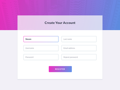 Daily UI 1 - Sign Up clean dailyui form gradient inputs minimal modern signup signupform ui