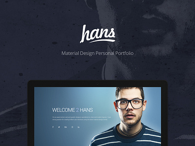 Personal Portfolio Template blue clean material modern personal
