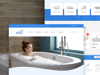 Bathroom Accessories Store bathroom blue clean cold e commerce header hero minimal modern spa webshop wellness