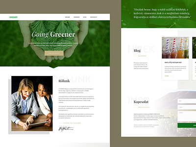 Greener First Preview bold clean elegant green landing onepage warm white