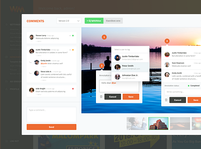 Dashboard - Feedback Platform clean colorful comments dashboard dashboard app dashboard ui feedback review ui