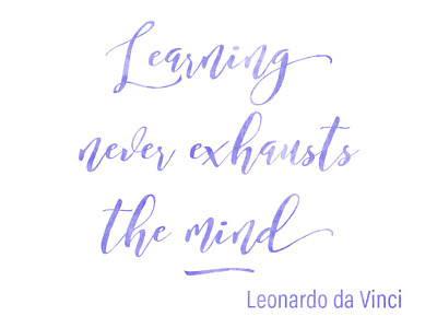 learning never exhausts 1080x810px inspirational leonardo da vinci quote typography