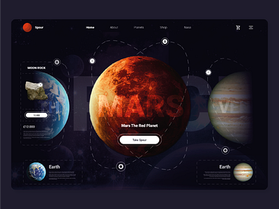 Planet Tour Web UI Landing Page