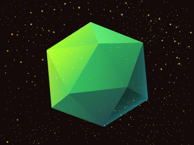 Gem dark geometry green icon icosahedron logo night regular starry subtle