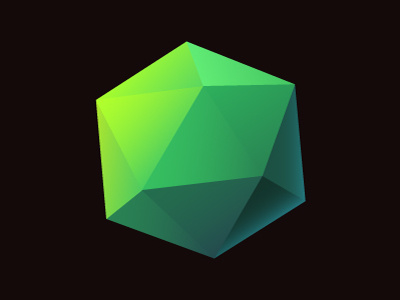 pure gem dark gem geometry green icon logo subtle