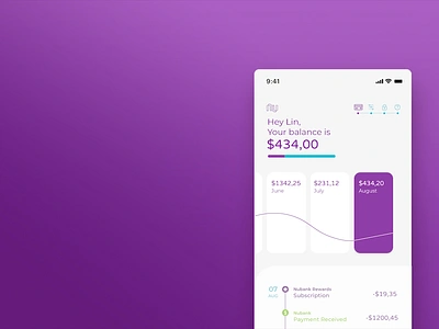 Nubank - Balance Screen - Light Mode animation balance banking desgin finance fintech mobile mobile app mobile ui uiux