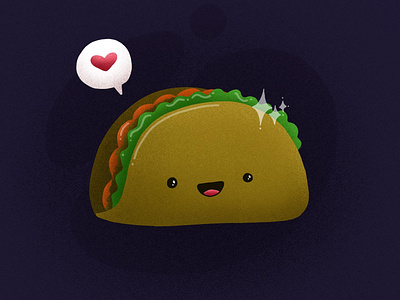 Taco Love design digiart digitalpainting food illustration illustration art kawaii love ottawa procreate spacenoise taco yow