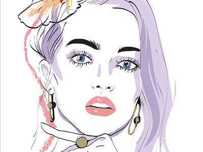 Lilac lady fashion illustration person vector