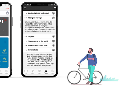 Bike Tour App app bike character design phonegap vector