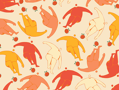 Nude Foodie Branding Pattern character illustration orange vector