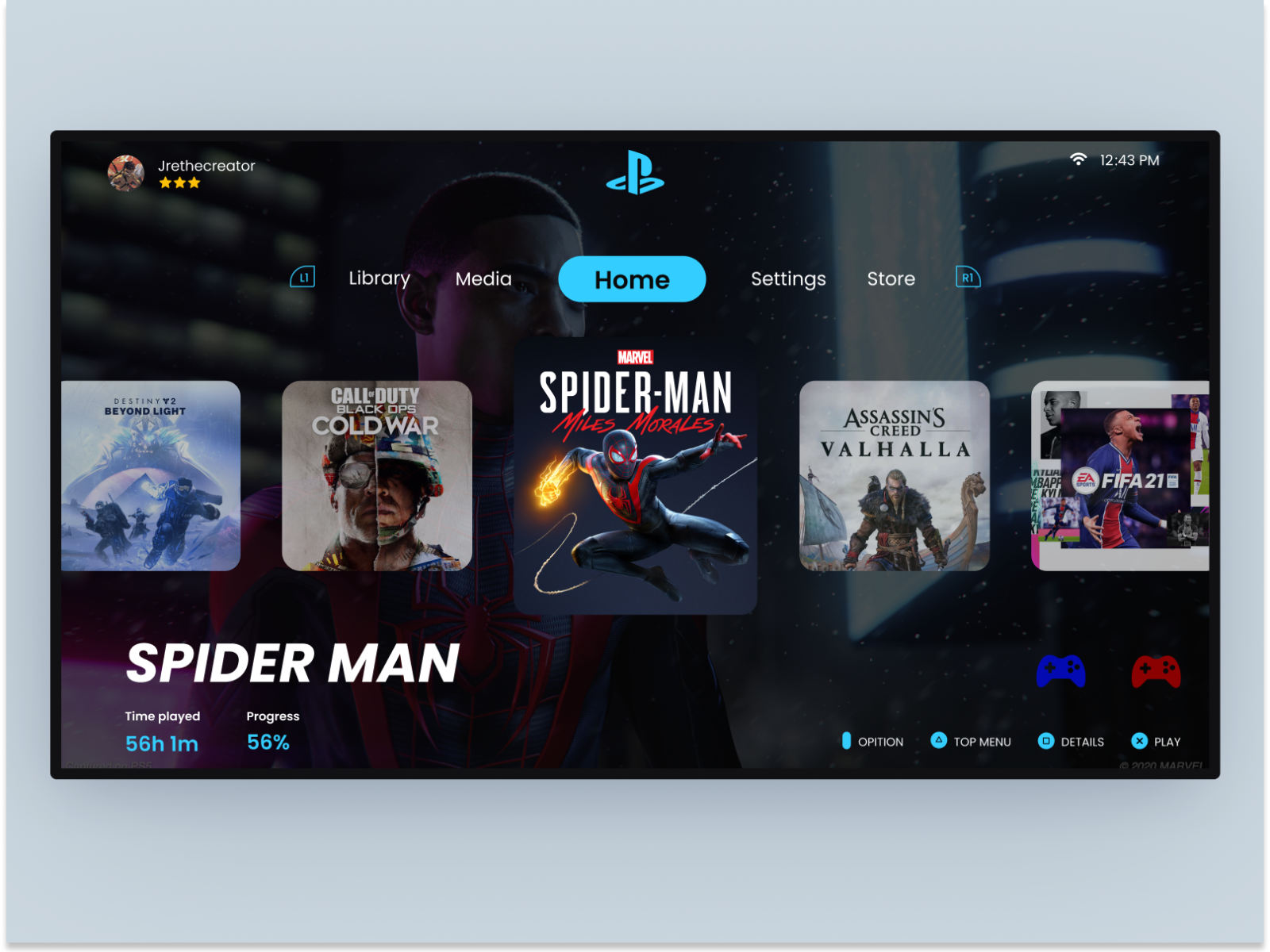 Ps5 Home screen redesign. by Emeka Chibuoke on Dribbble
