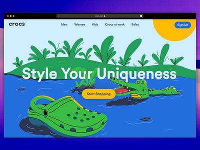 Crocs Hero page Concept app design application art branding creative design design dribbble illustration ui web design