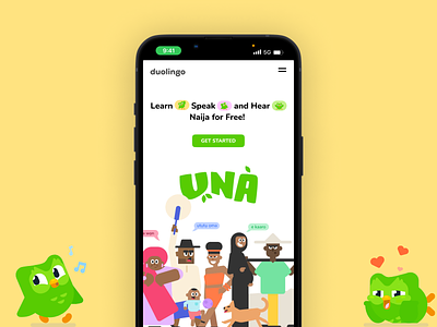 Duolingo Naija app design application branding design illustration ui web design
