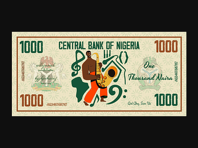 1000 Naira Note dribbble illustration logo