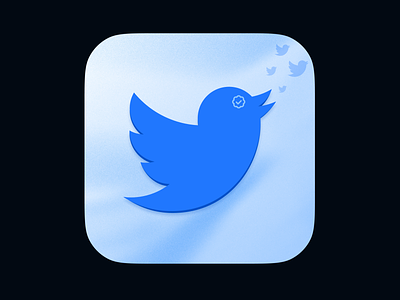 Twitter Blue app design dribbble icon