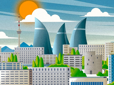 Baku baku city illustrator