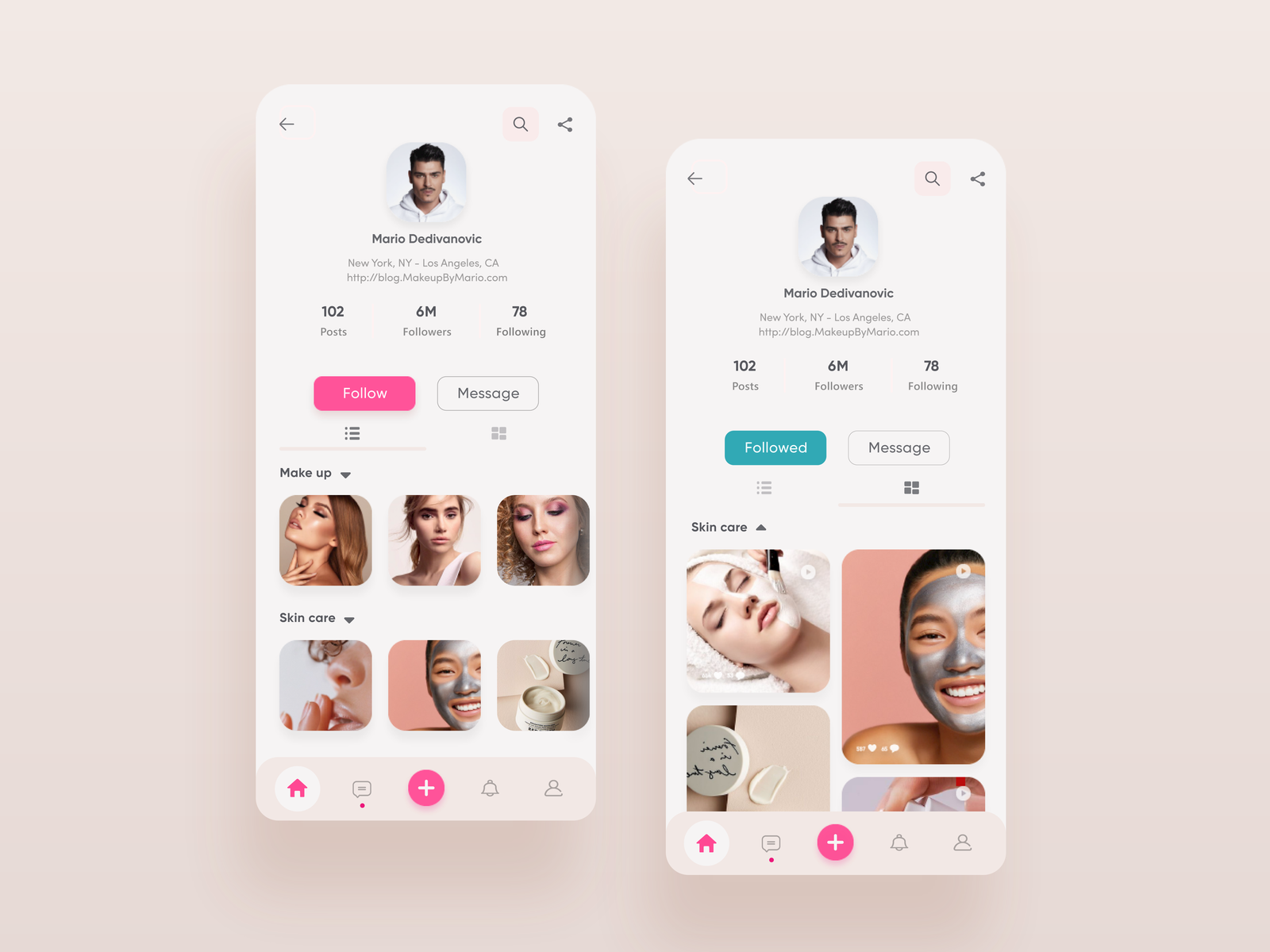 Makeup artists App user profile by Shirin Sharifi on Dribbble