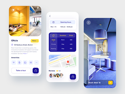 Cowork space/office booking App design by Shirin Sharifi on Dribbble