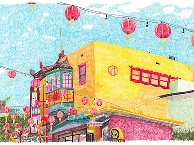 Chinatown art drawing illustration