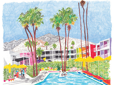 Palm Springs art drawing illustration