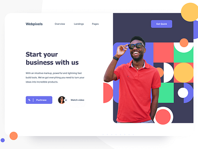 Multipurpose Landing Page business clean clear clear ui design e commerce e commerce landing page figma figures landing minimal minimal landing page multipurpose patterns pattterns quick shapes smooth transparent ui ui