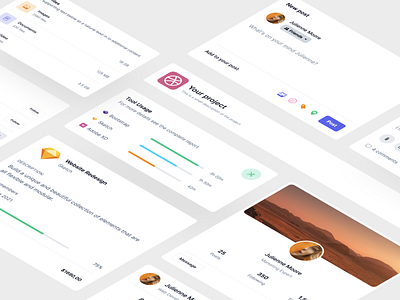 Webpixels: Component Library application application ui clean clean design component design components dashboard dashboard ui figma flat jablonka modern design modern ui pastel product designer simple social components webpixels