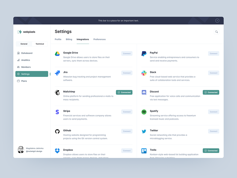 Webpixels Design System: Integration Screen by Magdalena Jablonka on ...