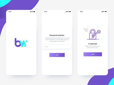 Boogiewonder app design app designer clear mobile app password reminder transparent ui ui design uiux ux