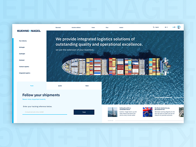 Redesign Kuehne+Nagel Website. cargo redesign shipping shipping company shipping container uidesign uxdesign webform