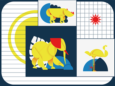 Bauhaus Animals - Savannah animal animal art animals bauhaus design illustration logo stylized vector visual art