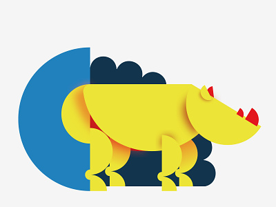 Bauhaus Animals | Rhino animal bauhaus bauhaus100 illustraion rhino stylized vector