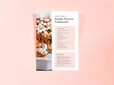 Sweet Potato Casserole Recipe Card