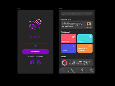 Olivia adobe adobe xd checklist dark mode design minimalism motivation startup ui women women empowerment