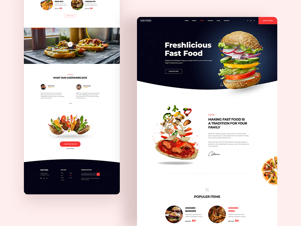 Fast Food Restaurant Landing page by M M Rahman Akash on Dribbble