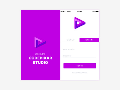 Codepixar Apps apps login sketch splash screen