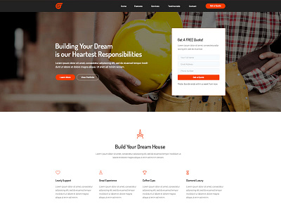 Free Construction Landing Page