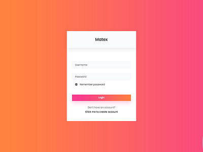 Matex Admin Template Login