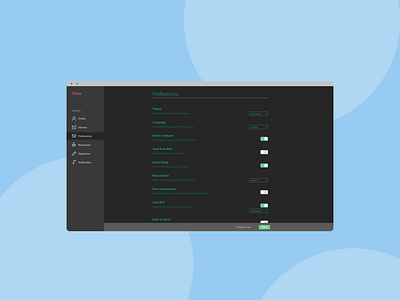 Daily UI - #007 - Settings app concept dailyui darkmode darktheme design figma illustrator simple ui ux web