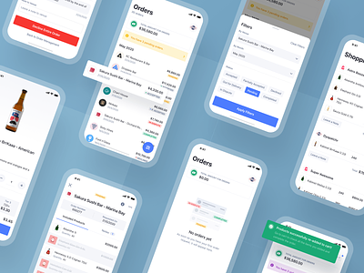 OrderEZ / Overview app cart clean delivery design distribution filter ios management minimal mobile order order management product product management shopping cart ui ux