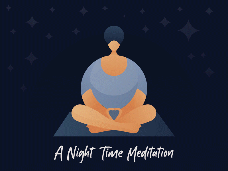 Prepare to sleep as you prepare for the day animation blue design flat illustration meditate meditation minimal motion motion graphic night sleep vector yoga