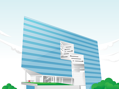 Blue building blue building clean illustration jakarta sky ui uidesign ux