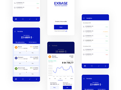 Crypto wallet app concept android app application bitcoin crypto wallet cryptocurrency ethereum figma ios mobile ui