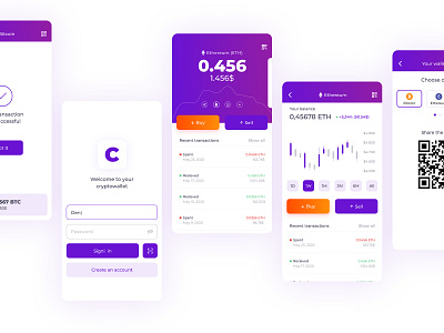 Cryptowallet mobile app concept