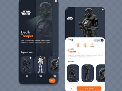 Starwars Toys user interface design adobexd mobile ui uiux ux ux ui adobexd xd