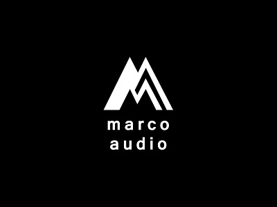 Marco Audio Logo black white graphic design logo minimal