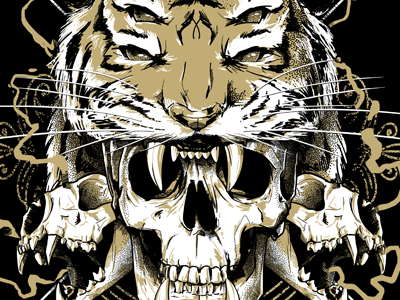 Tiger Warrior illustration mask photoshop roar tiger warrior
