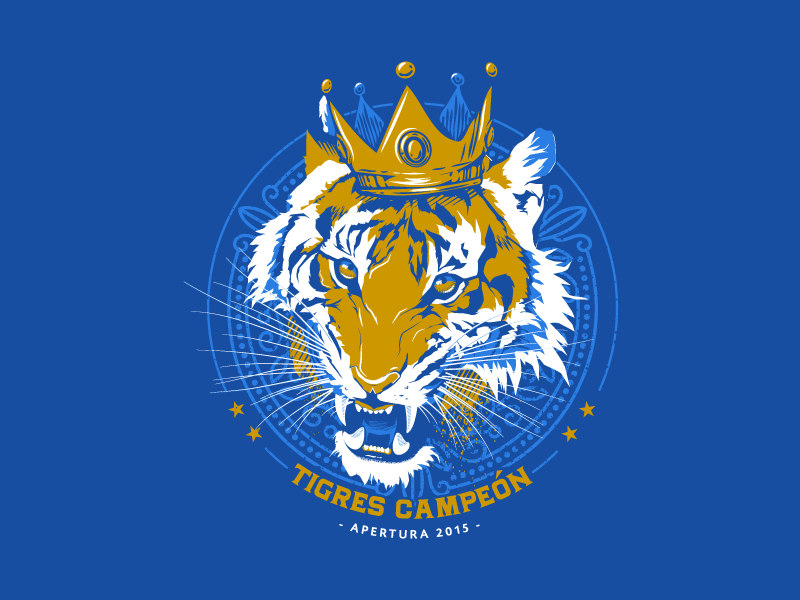 TIGRES CAMPEÓN illustration mexico champions liga mx uanl futbol tigers