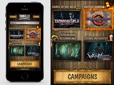 Mobile Homepage Concept casino mobile
