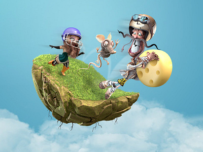 Cheese Rolling 3d character cheese