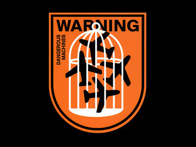 Warning VI aircraft airplane cage emblem illustration illustrator logo logomark modernart modernism nature sticker stickerart symbol symbolism vector vectorart warning